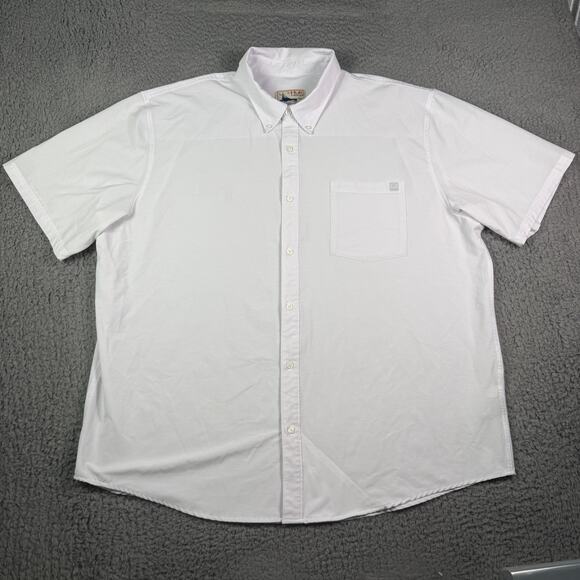 Huk Kona Shirt Mens 3XL White Fishing Performance Stretch Button Down Solid - Picture 2 of 9